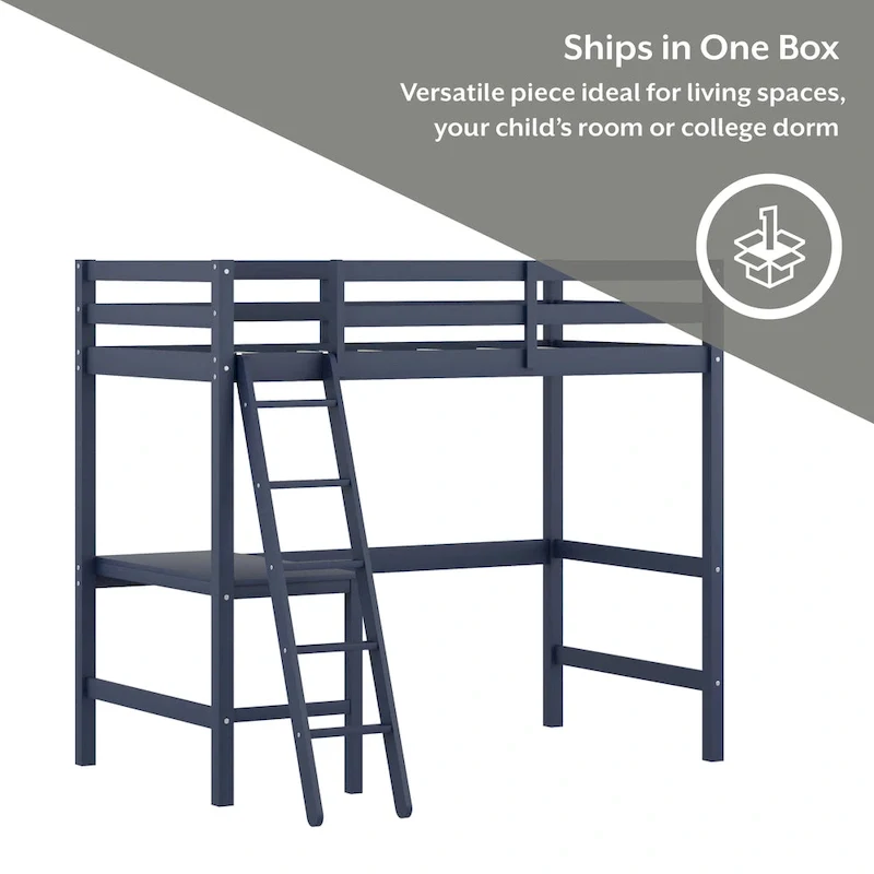 Hillsdale Caspian Wood Twin Loft Bed with Desk