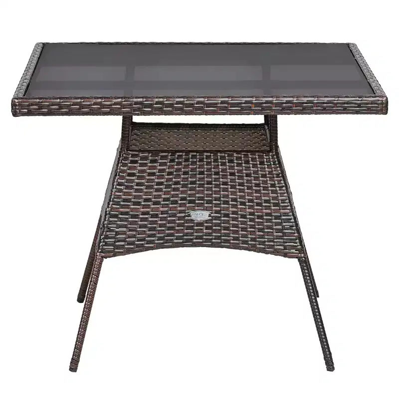 Costway 5PCS Patio Rattan Dining Furniture Set Armrest Sofa Chair Glass Table