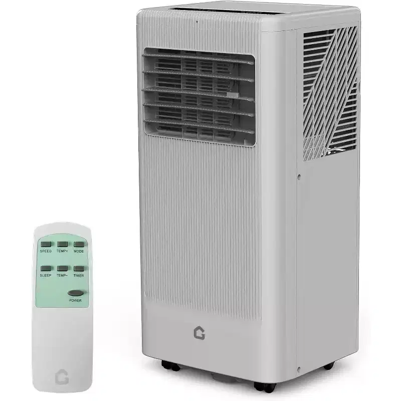 Acekool 10,000 BTU Portable Air Conditioner, 3-in-1 AC with Dehumidifier Fan, Remote, Timer, Window Kit, for Rooms up to 450 Sq Ft, Black & Grey Top