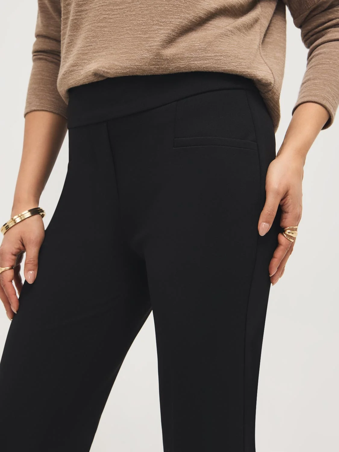 Straight Leg Crepe Pants