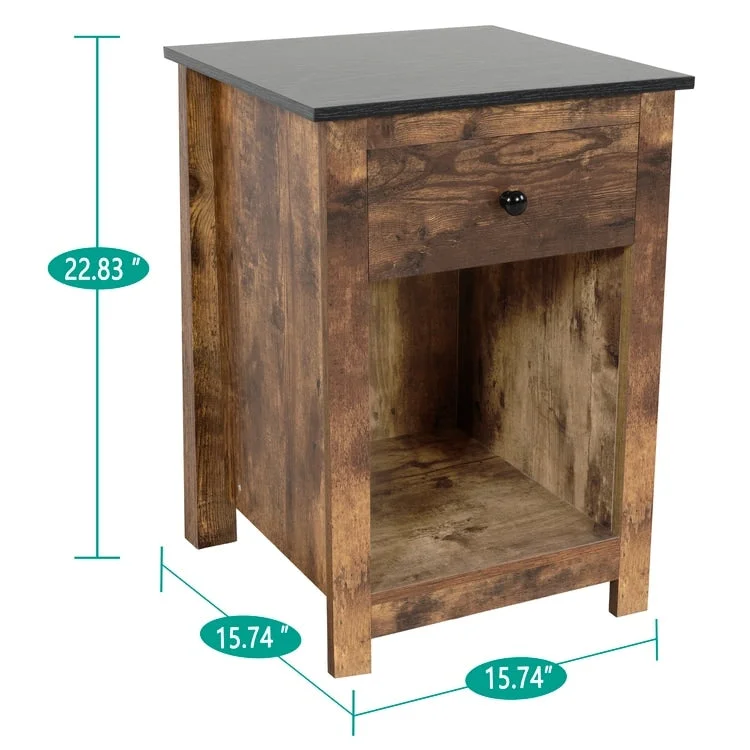 End Table with Drawer and Lower Shelf