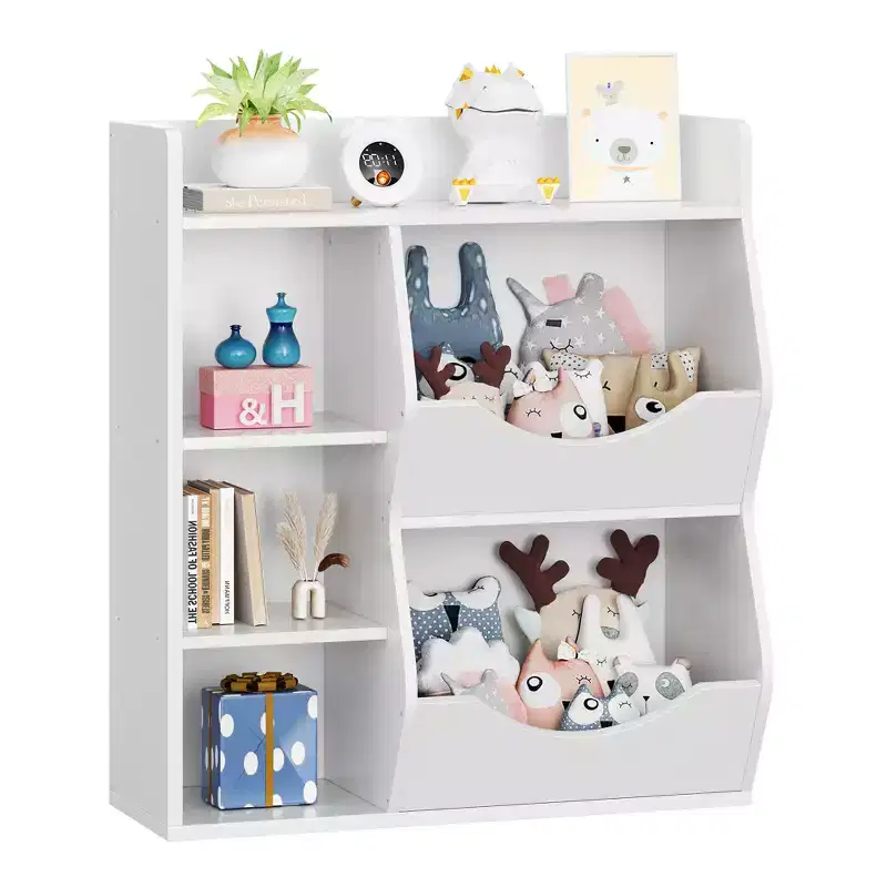 31.5 Inch Height 3-Layer Kids Bookshelf, Toy Storage Cabinet, 5-Grid Kids Toy Rack for Bedroom, Hallway, Living Room and Nursery