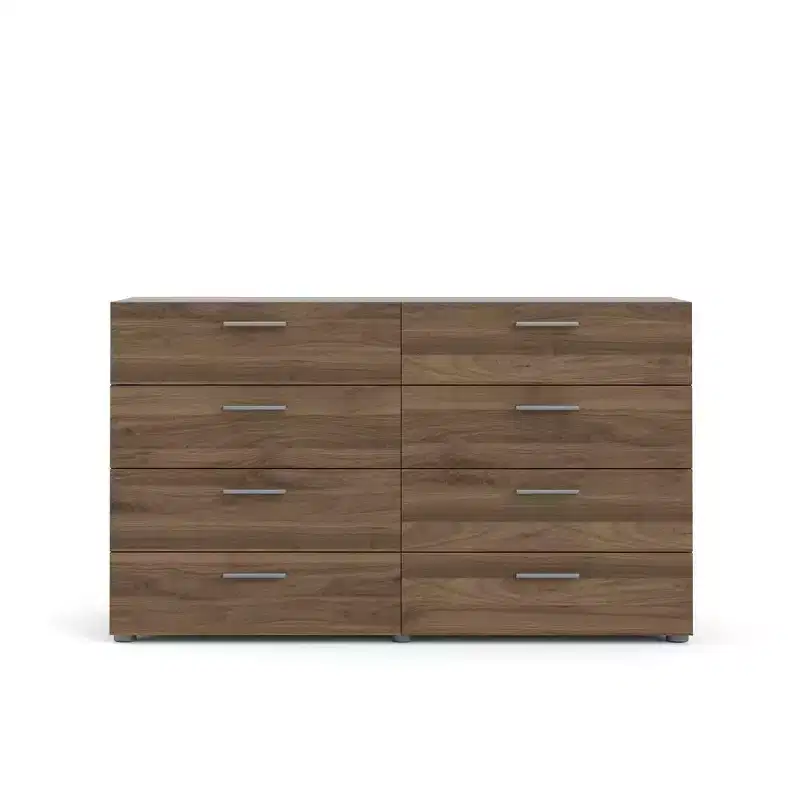 8 Drawer Double Dresser, Walnut