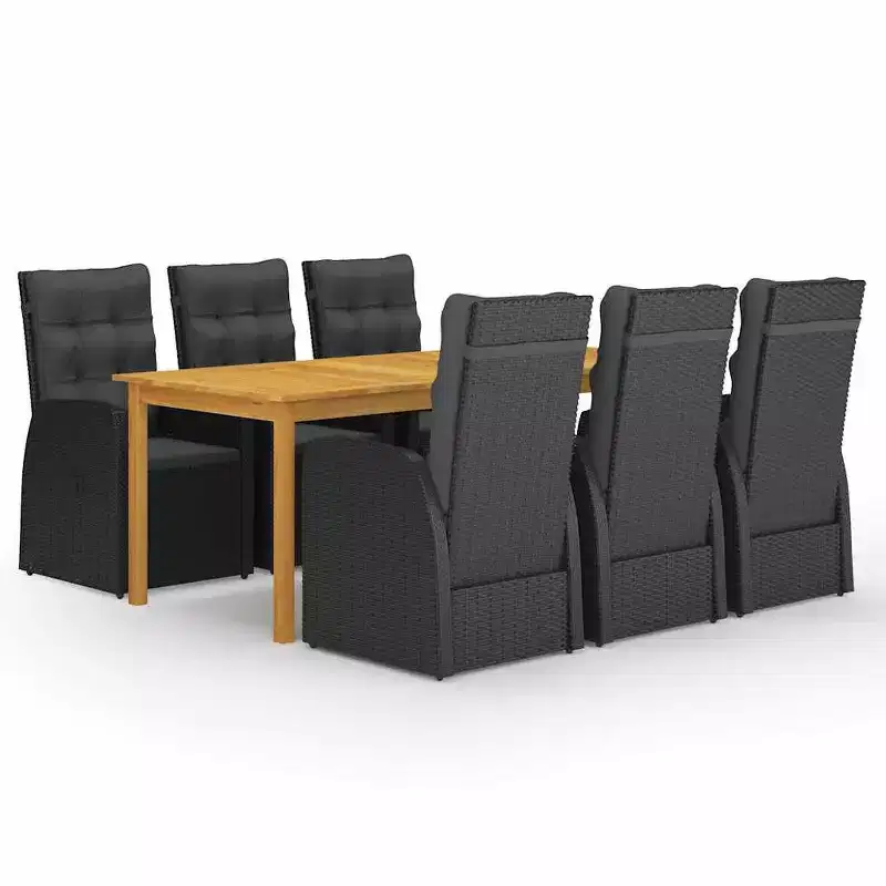 vidaXL Dining Set Black, Brown