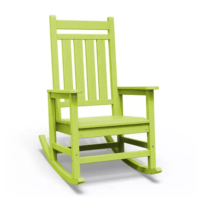 Hyleory HDPE Modern Resin Outdoor Rocking Chair, Patio Adirondack Chair for All Seasons