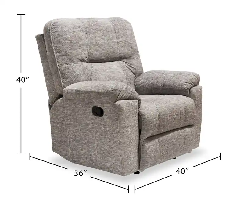 Made in Canada 40 Chenille Fabric Glider Reclining Chair - Dove Grey