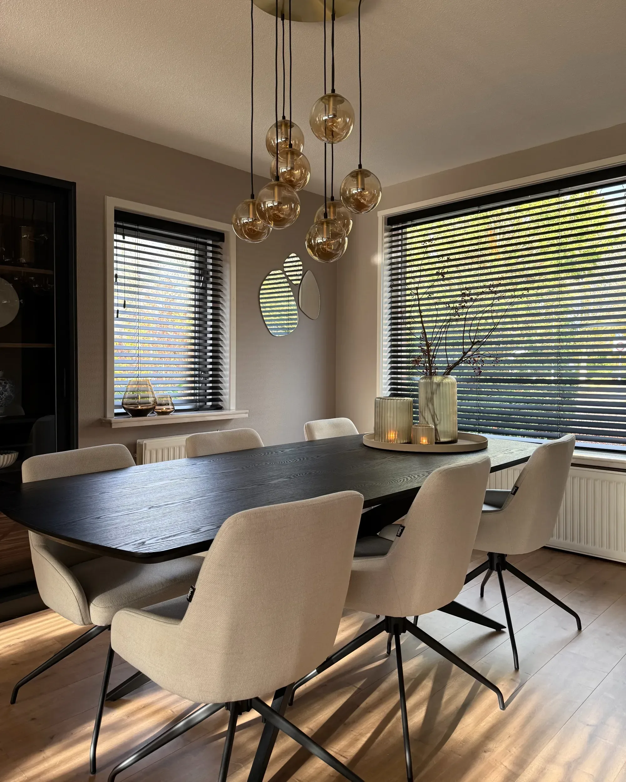 Set di 2 sedie da pranzo Tessuto Bianco sporco girevoli