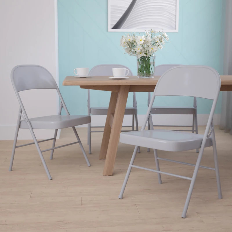 4 Pack Double Braced Metal Folding Chair