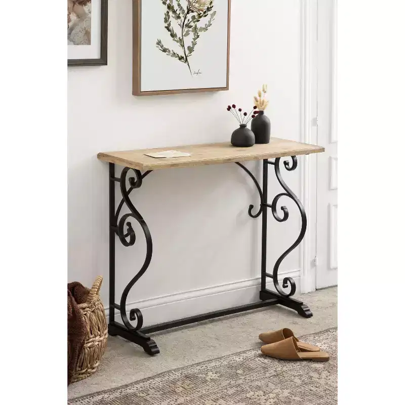 Rectangle Wood Console Table – 13x36x30, Black