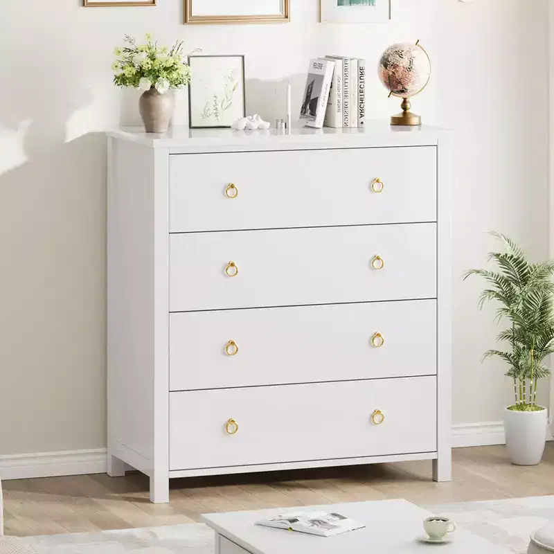 Dresser for Bedroom, Chest of Dressers 37 Tall Dresser for Closet with 4 Drawers Chest, Clothes Storage Cabinet for Bedroom, Living Room