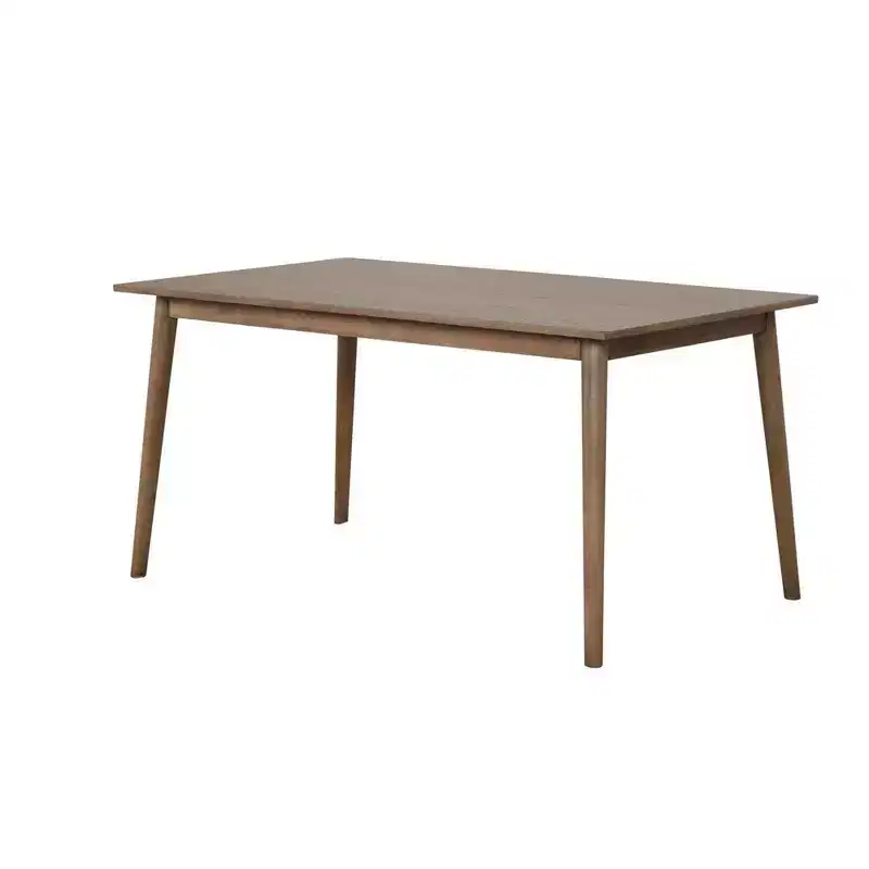Rectangular Dining Table with Straight Legs, 60 Inch Walnut Wood