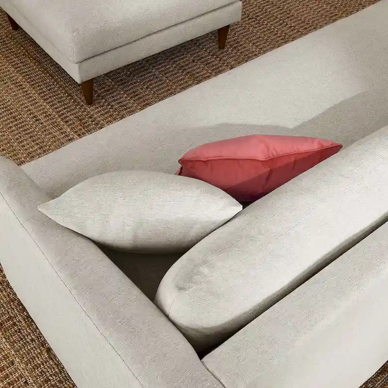 Zoya Down Filled Overstuffed Sofa and Ottoman Set