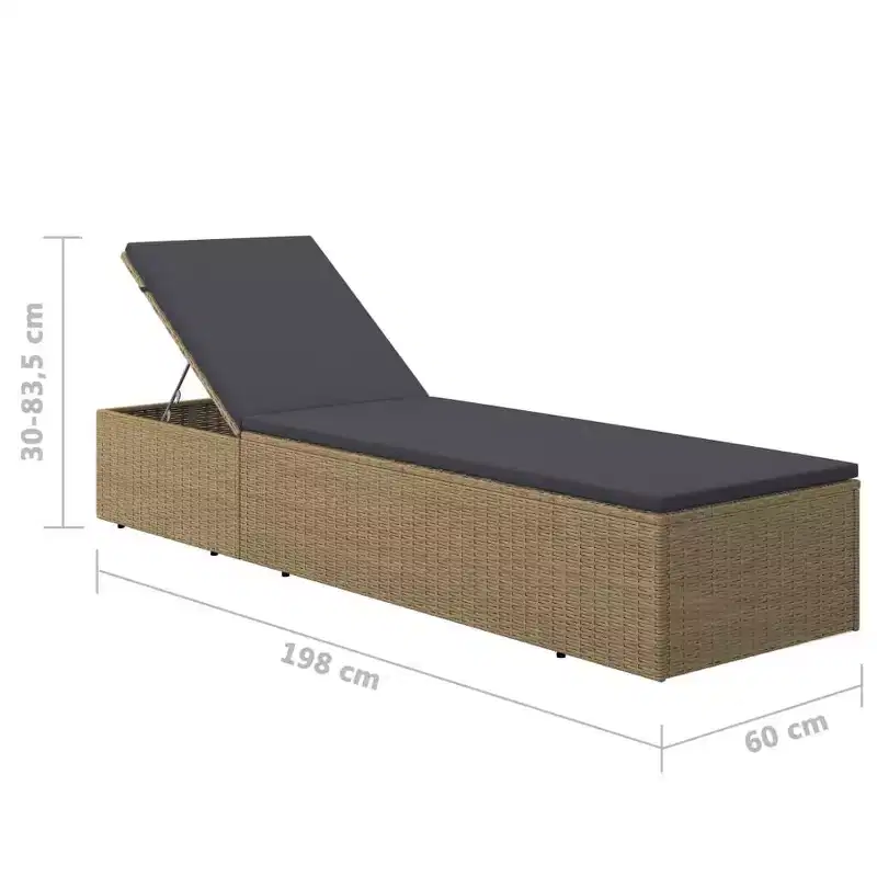 vidaXL Sunlounger and PE rattan Standard Foldable