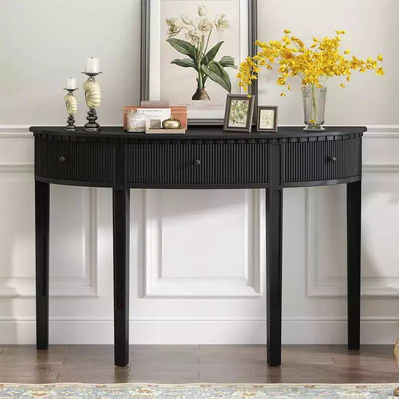 2-Drawer Rattan Boho Sideboard Buffet with Wood Frame, Living Room & Dining Room Storage