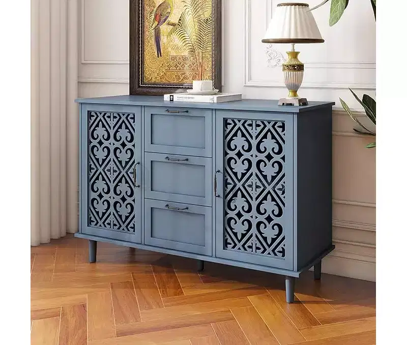 Kitchen Pantry Cabinets with 2 Doors, 3 Drawers Buffet Cabinet, Sideboard Console Table for Living Room, Bedroom, Kitchen