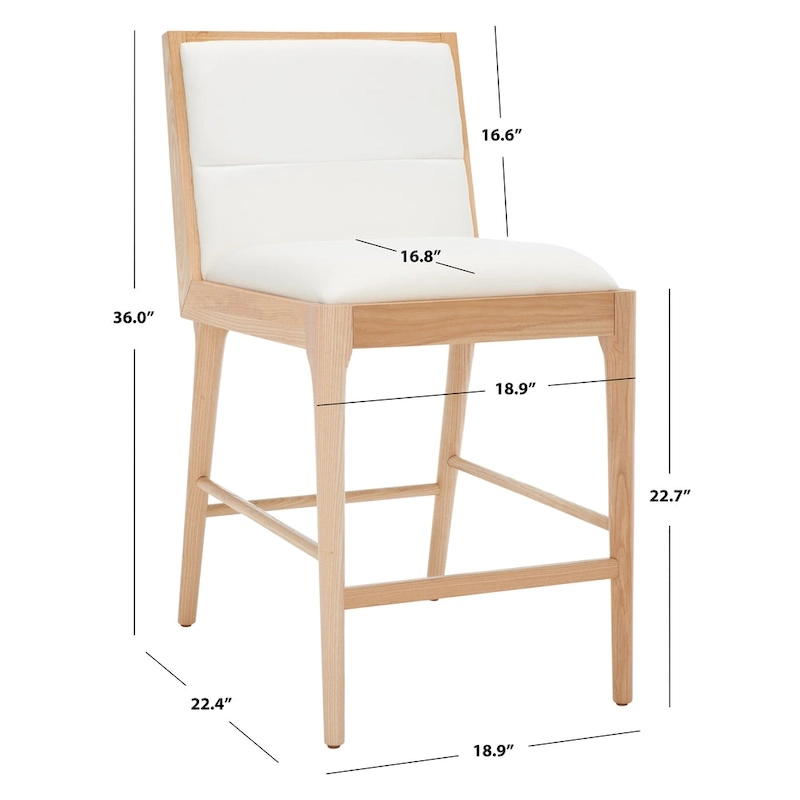 SAFAVIEH Couture Vonne Linen Counter Stool (Set of 2) - 19Wx22Dx36H