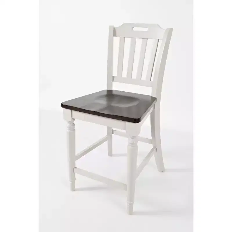 Jofran, Orchard Park Farmhouse Solid Rubberwood Slatback Counter Height Stool (Set of 2)
