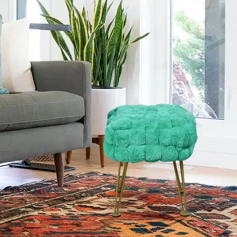 FoxFauxFur Pouf Stool