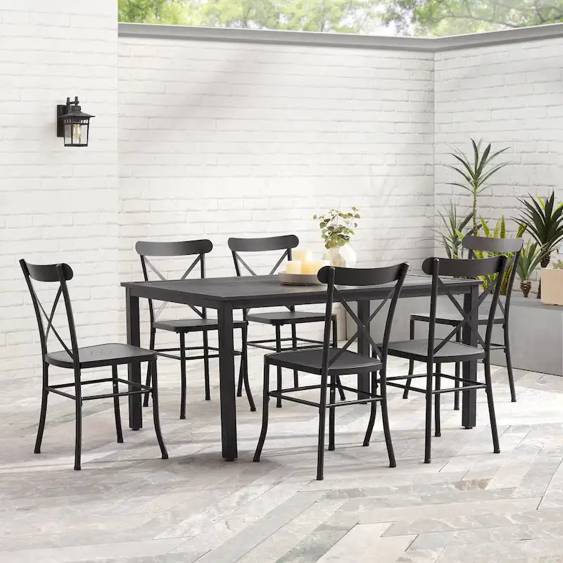 Crosley Astrid 7Pc Outdoor Metal Dining Set - 86x109x34.88