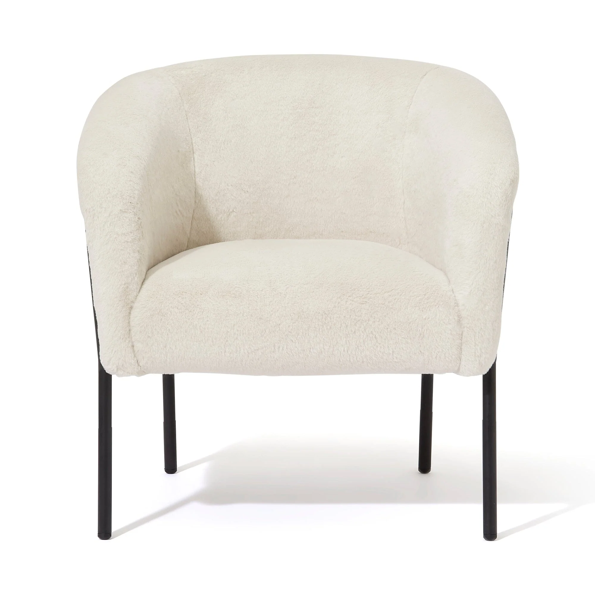 Beige & Black Plush Single Seat Sofa Chair