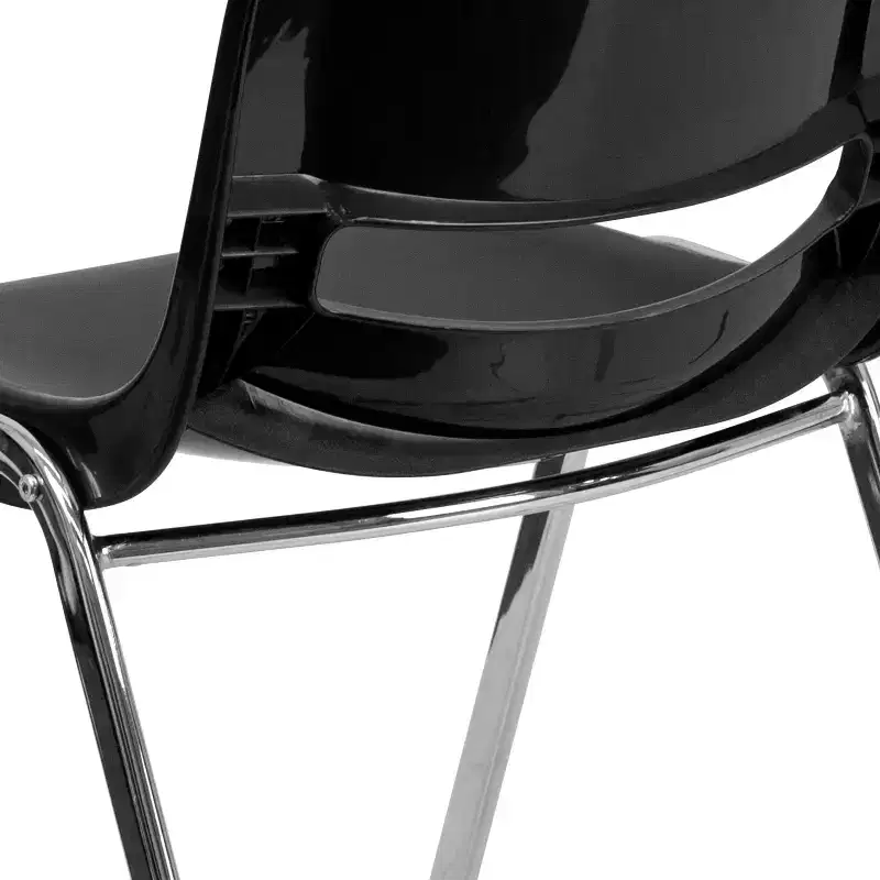 4-Pack Ergonomic Shell Stack Chair with Chrome Frame, 880 lb Capacity, 18