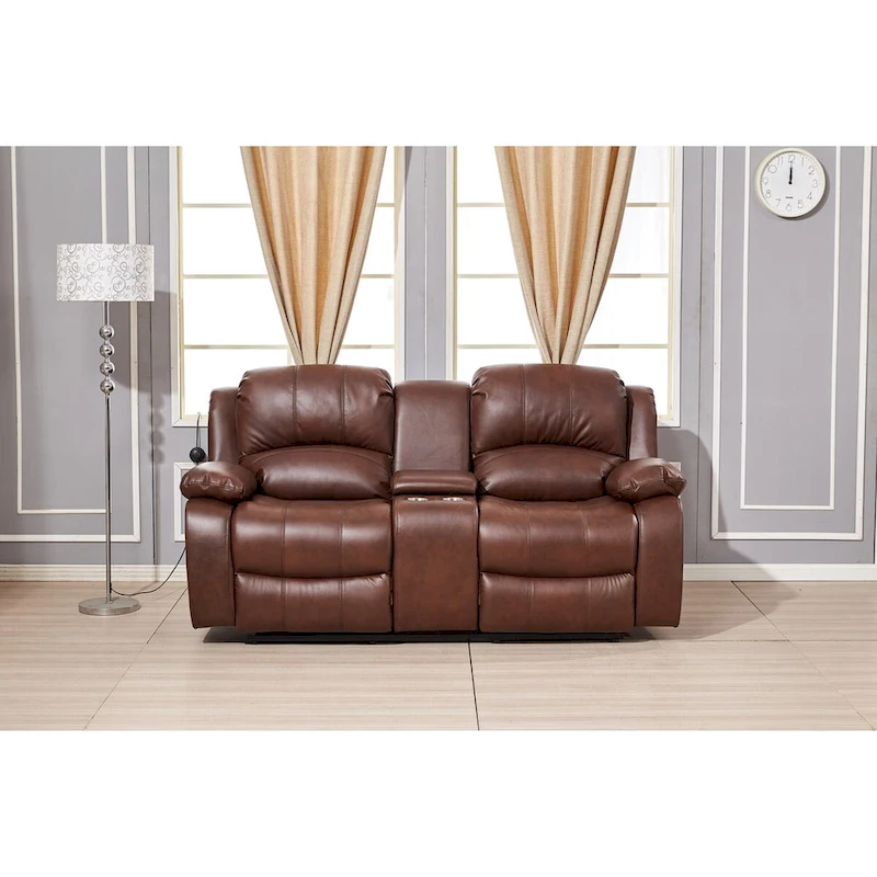 Betsy Furniture 3 Piece Bonded Leather Power Reclining Living Room Set, Sofa, Loveseat and Chair
