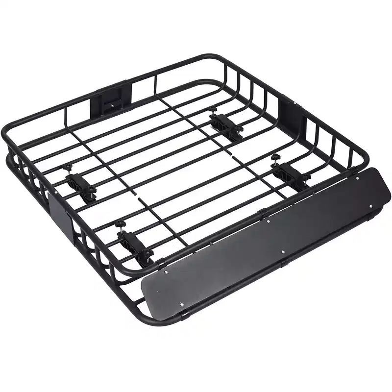 150LB Heavy Duty Roof Rack Basket, 39.2x43.7 Universal Roof Rack Cargo Carrier Basket Rooftop Luggage Holder Weather Resistant Top Mount Cargo Rack