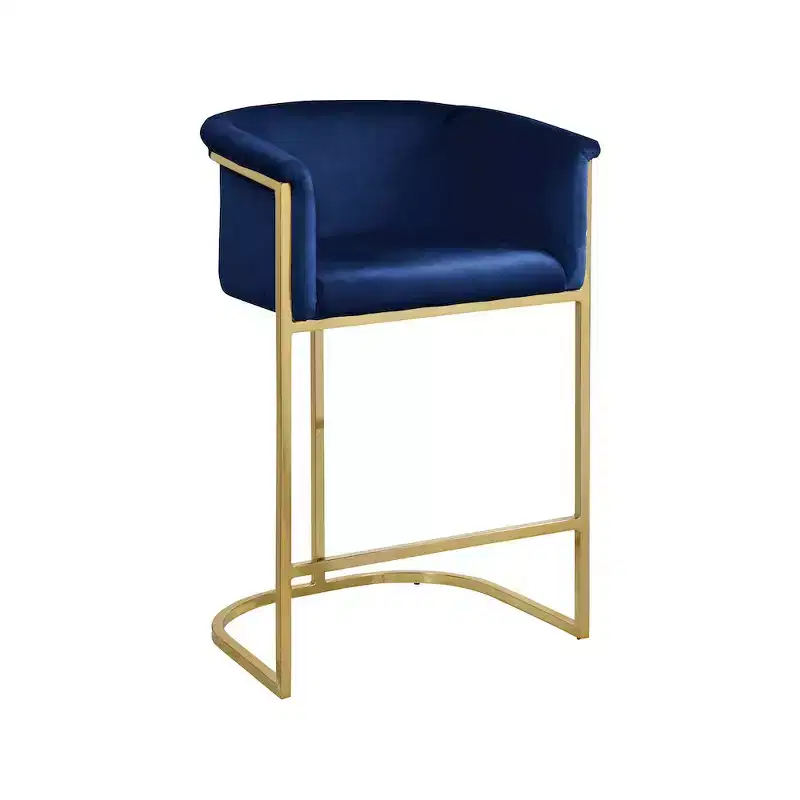 Navy Velvet Counter Height Stool