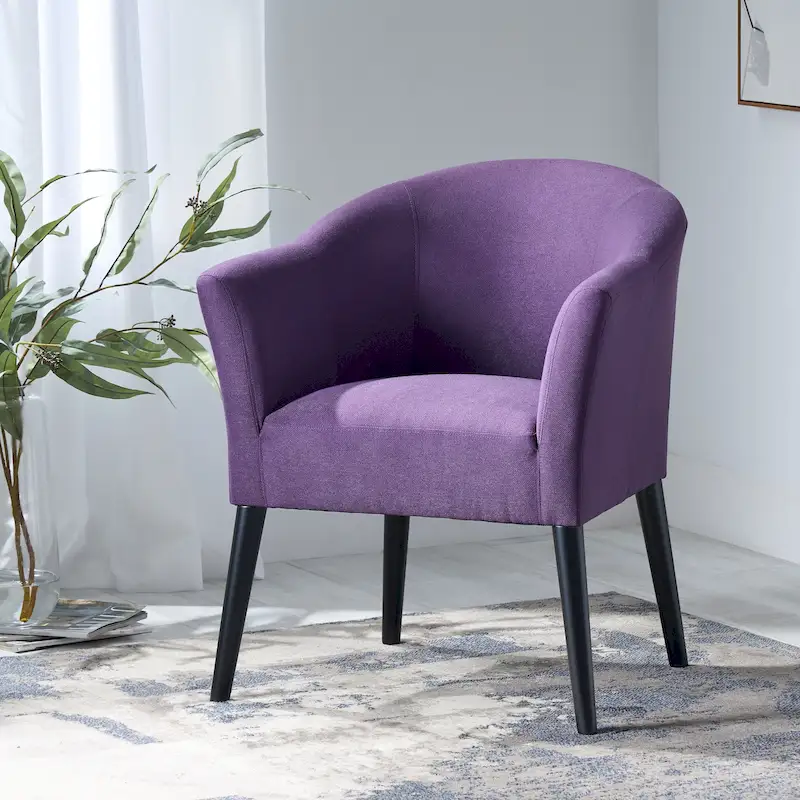 27 Upholstered Arm Chair with Rubber Wood Legs