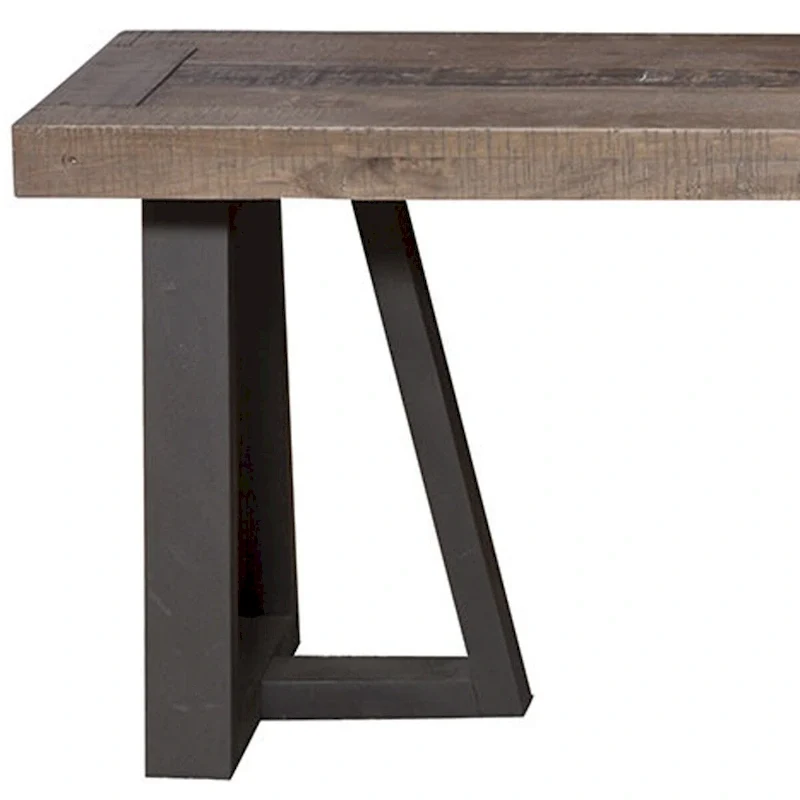 Black Metal Leg Natural Pine Wood Dining Bench Rustic Distressed - 14 D x 75 W x 18 H