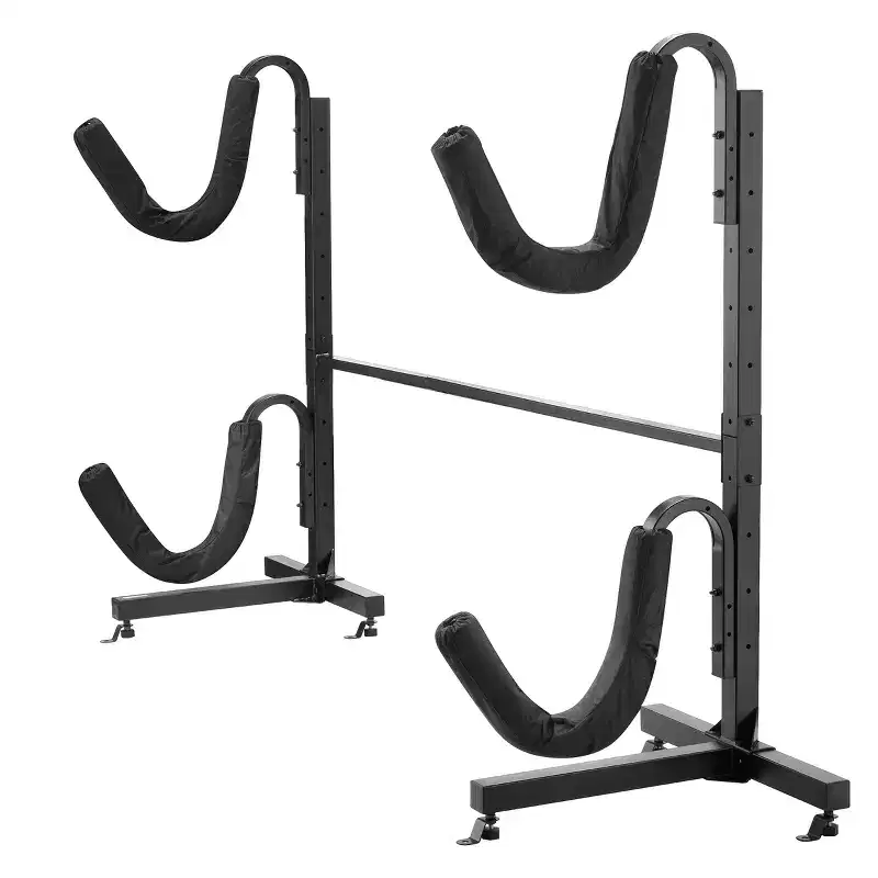 Freestanding Kayak & SUP Storage Rack - Holds 2 Kayaks, 175 lb Capacity, Black