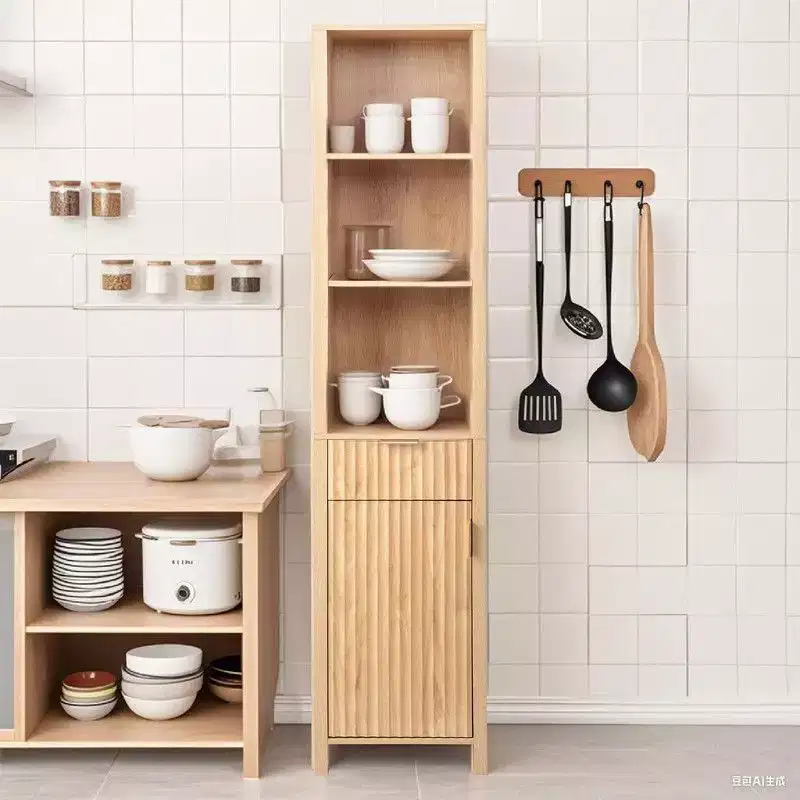 Karl Home Oak Freestanding Cabinet With Drawer With Door Bookcase