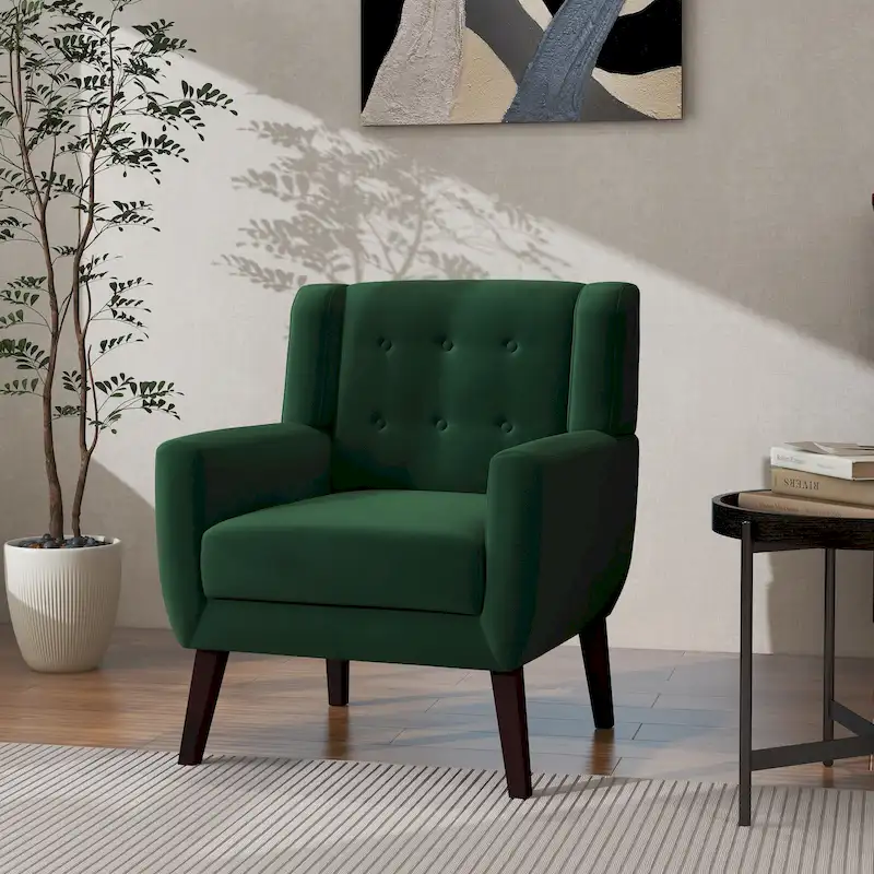 Modern Accent Chair Velvet Armchair - 28.9W x 35.1H x 29.5D