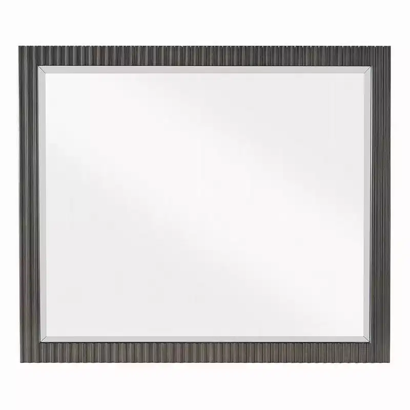 Dresser Mirror, Espresso Brown Wood, Sleek Rectangular Frame 36x42