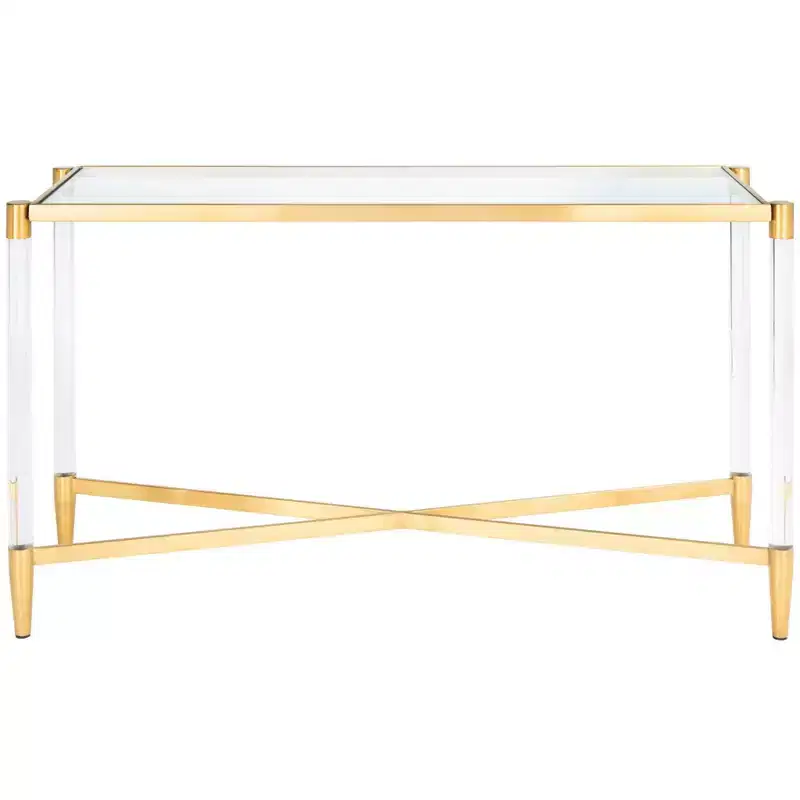 Acrylic Glass Console Table - Gold Hairpin Legs