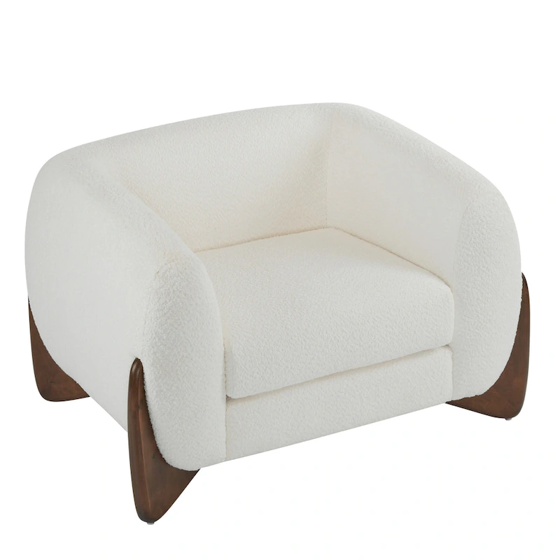 Tina Modern Upholstered Boucle Arm Club Chair by Christopher Knight Home