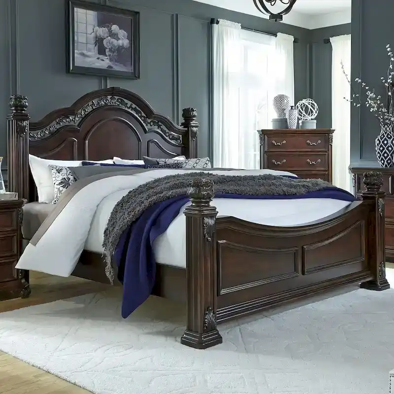 California King Poster Bed - Cognac Finish