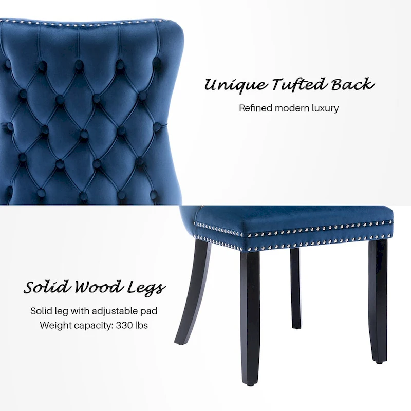 KATA Velvet Upholstered Wingback Dining Chairs Set of 4