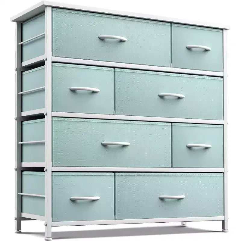 Sorbus Dresser with 8 Drawers - Storage Chest Organizer with Steel Frame, Wood Top, Handles, Fabric Bins