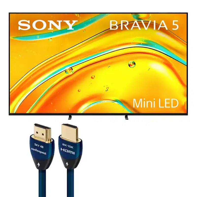 Sony BRAVIA 5 55 Inch Mini LED 4K HDR TV with AudioQuest SKY 3m HDMI Cable