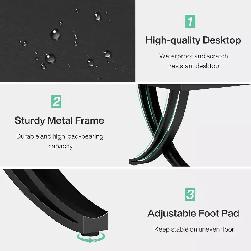 Lantine 78-Inch Conference Table for 6-8 People, Rectangular Seminar Table with Strong Metal Frame for Office Meeting Boardroom, Black