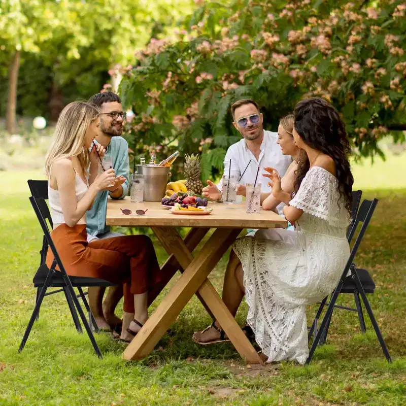 SUGIFT Padded Folding Chairs with Double Hinges