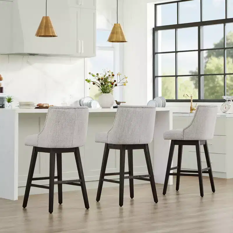 Spruce&Spring 30 Upholstered Bar Height Swivel Bar Stools