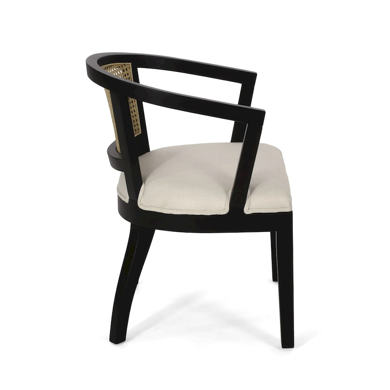 Currant Cane Upholstered Rubberwood Dining Chairs by Christopher Knight Home- Set of 2