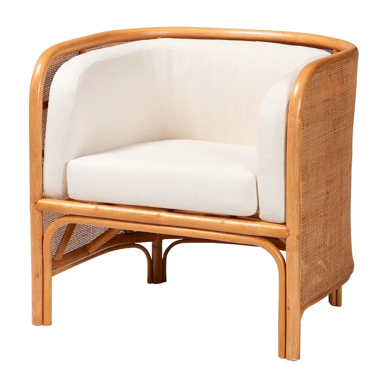 Bohemian Light Honey Rattan Accent Chair