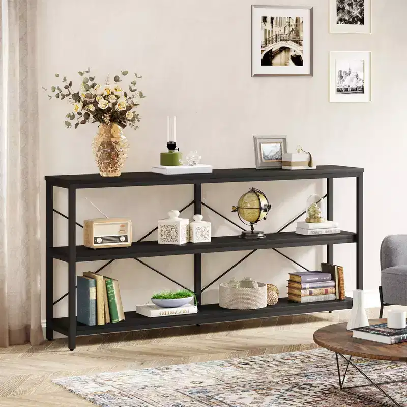 55 Inches 3 Tiers TV Stand Console Long Sofa Table