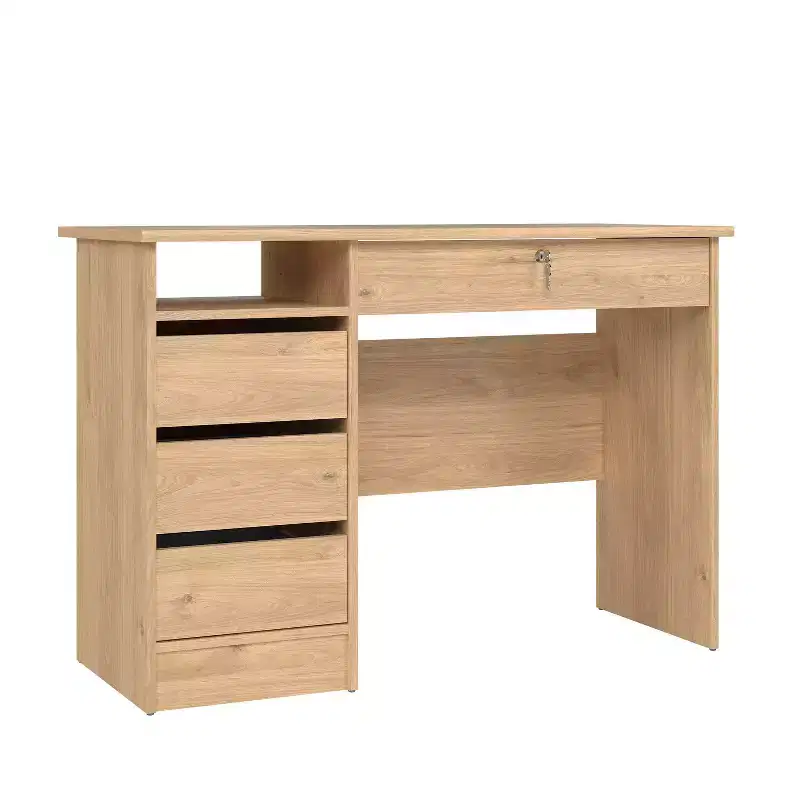 29.76 in.H Beige Color Wood Writing Desks with Concealed Storage Compartment