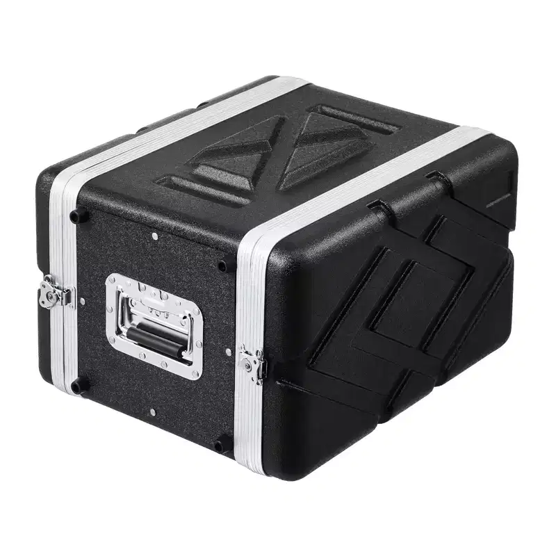 6U Rack Case, Standard 14 in Depth, Server Rack Cabinet with ABS Construction Handle Heavy-Duty Twist Butterfly Latches, Black