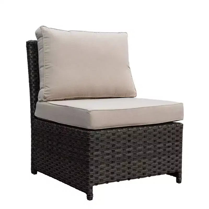 Courtyard Casual Brown Rooftop Outdoor Chair with Cushions