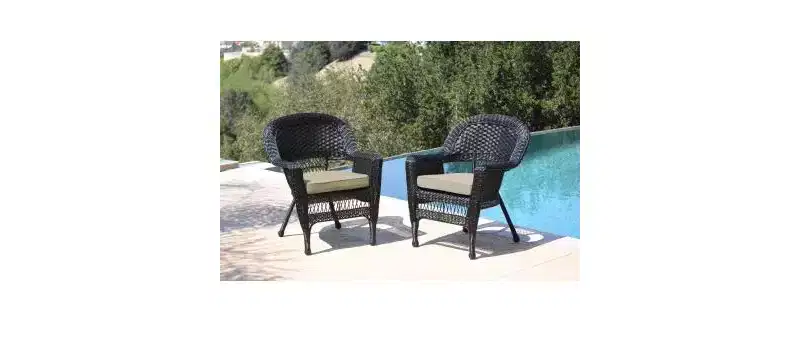HomeStock Wicker Chair with Cushion - Set of 2